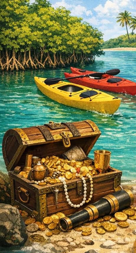 Chasse au trésor en kayak